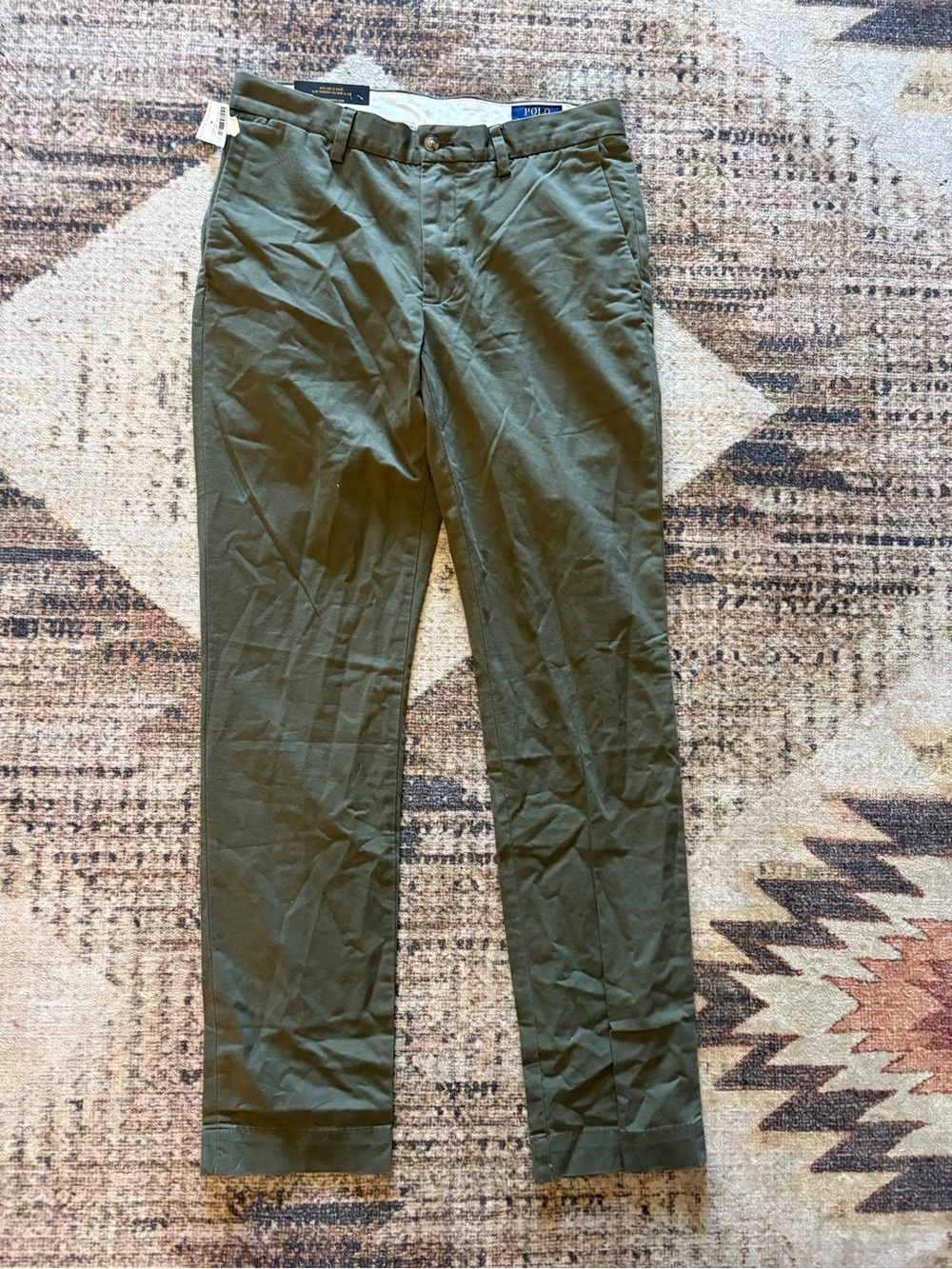 Polo Ralph Lauren NWT Men’s Stretch Slim Fit Chino Cotton Green Pants Size 30x32